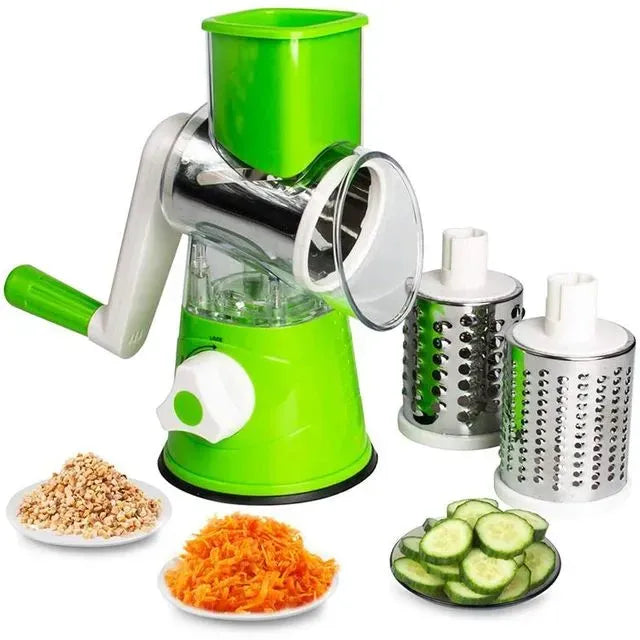 Manual Tabletop Drum Cheese Grater, 3 in 1