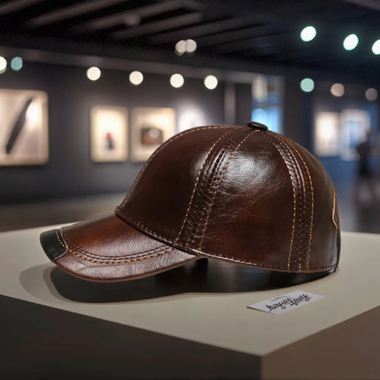100% Imported Leather Baseball Cap Warm Thin 6 Panel Design Vintage Sporty Style Breathable Fashionable Customizable Printed