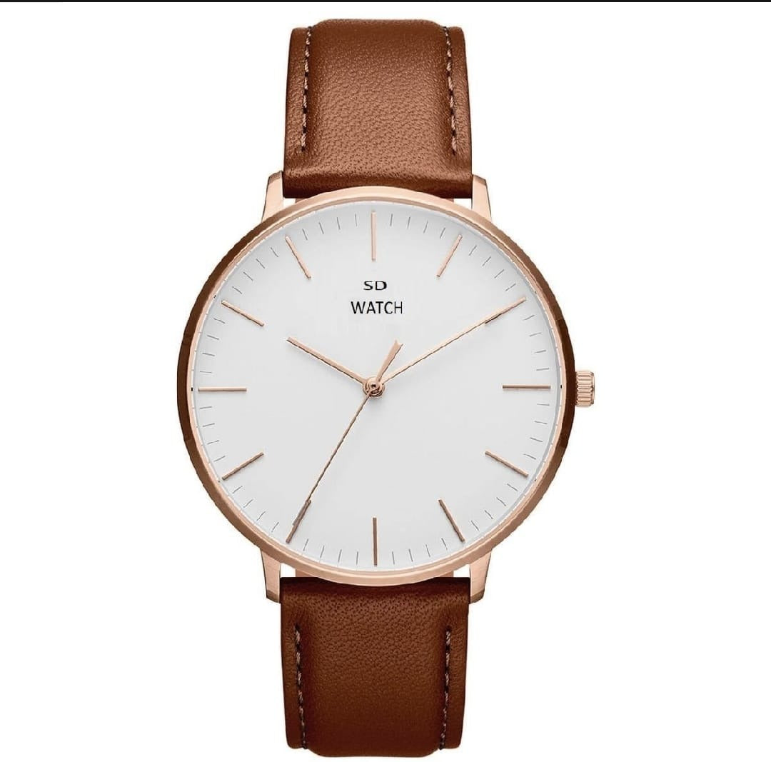 Number 1 Casual High Quality Analog Dial Watch Black Leather Straps For Boys