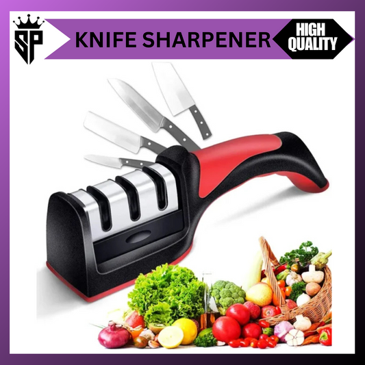 SP Dealz Kitchen Knife Sharpener Adjustable 4 in 1 Manual Knives and Scissor Sharpener